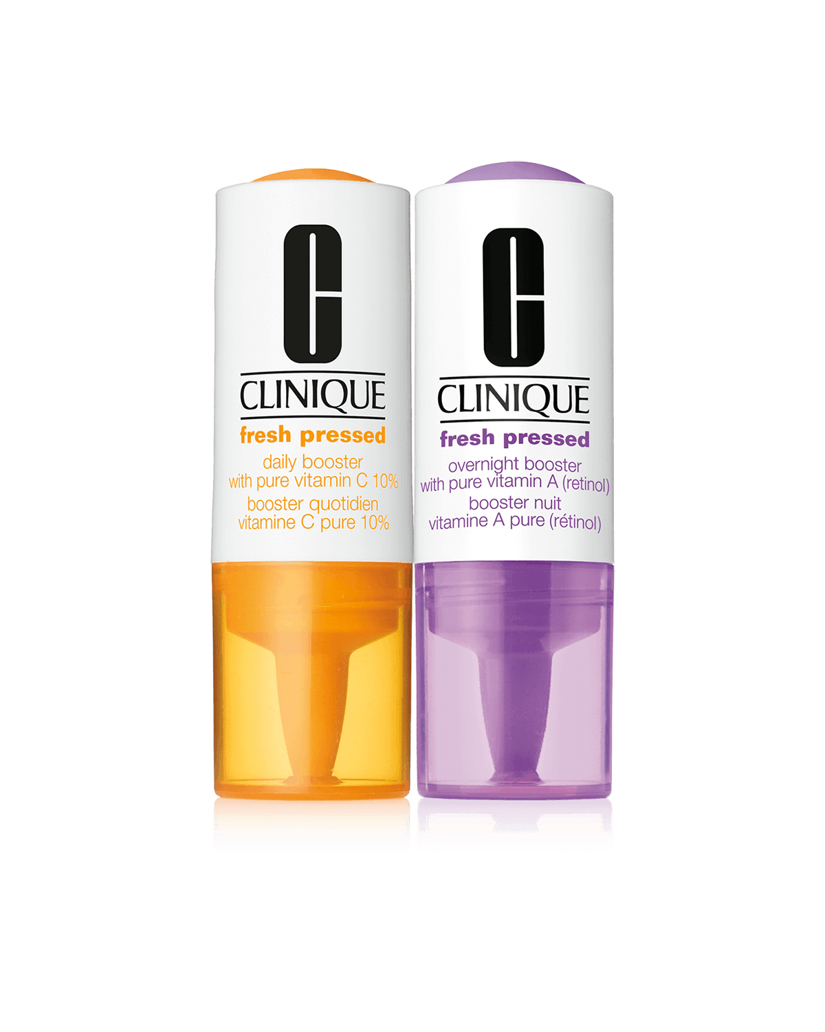 Clinique Fresh Pressed Clinical™ Daily and Overnight Boosters With Pure Vitamins C 10% ,A Retinol <br>מארז בוסטר ויטמין C לטיפול ביום+ בוסטר ויטמין A לטיפול בלילה (רטינול).