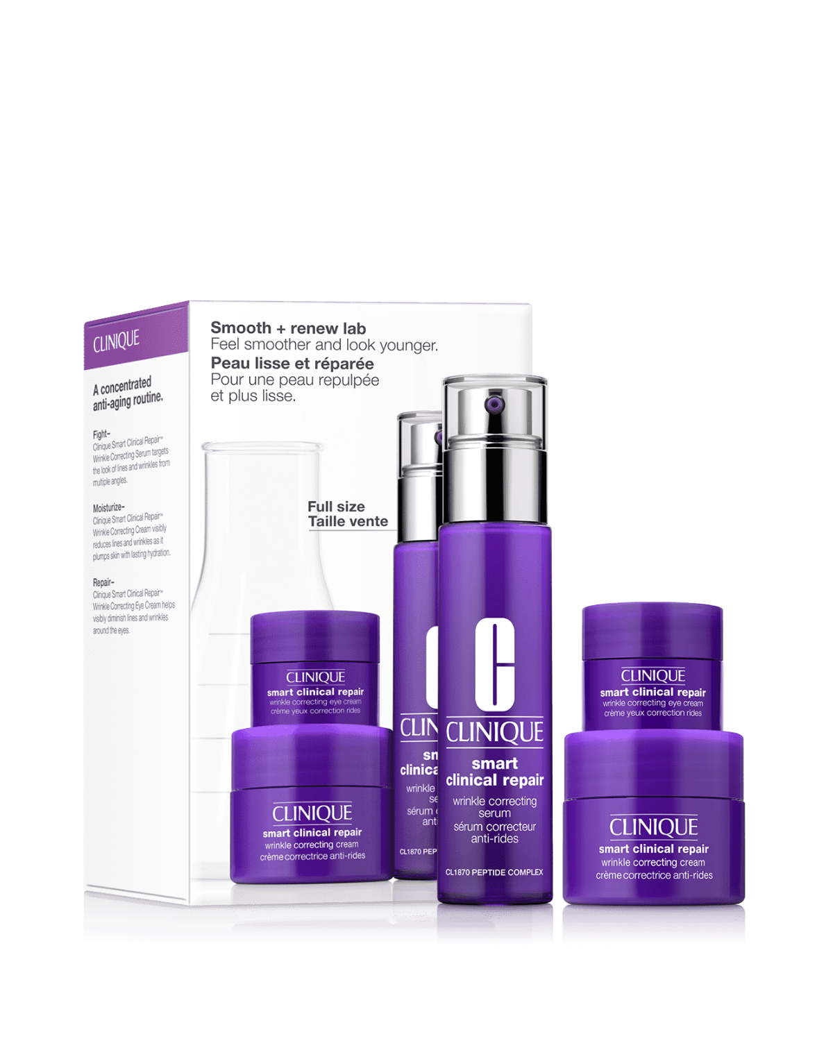 Smooth + Renew Lab: Smart Clinical Repair Feel Smoother and Look Younger Set<br>מארז אנטי אייג'ינג למראה עור מוצק וחלק יותר
