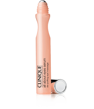 All About Eyes™ Serum De-Puffing Eye Massage<br>סרום רולר מרענן ומקרר באופן מיידי, מבהיר את אזור העיניים בשימוש לאורך זמן. לשימוש מעל או מתחת לאיפור.