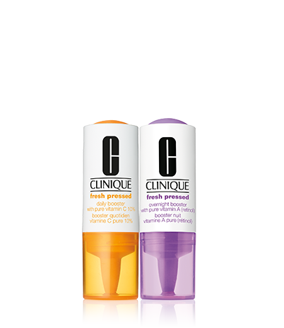 Clinique Fresh Pressed Clinical™ Daily and Overnight Boosters With Pure Vitamins C 10% ,A Retinol <br>מארז בוסטר ויטמין C לטיפול ביום+ בוסטר ויטמין A לטיפול בלילה (רטינול).