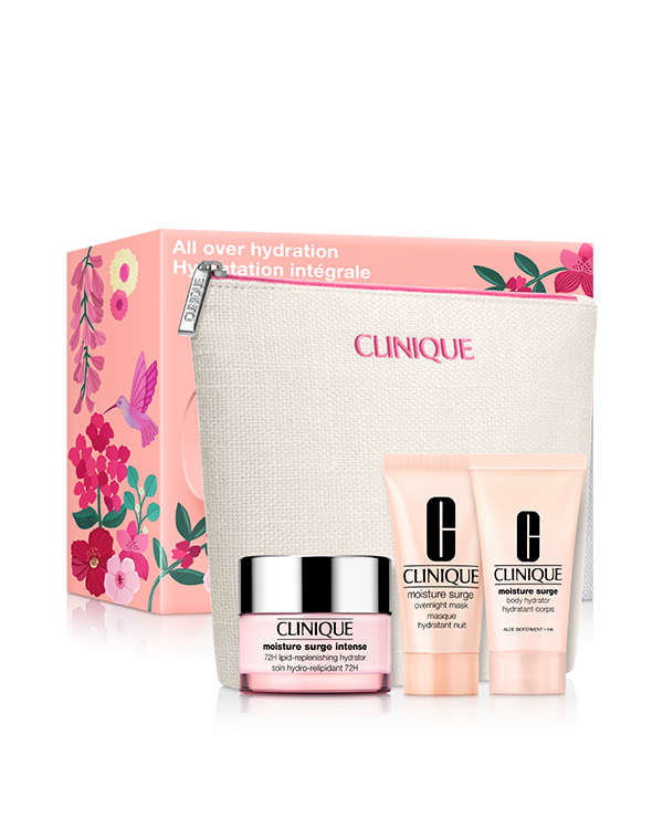 All Over Hydration Skincare Set<br>מארז ללחות עוצמתית, מארז שלושה מוצרים אהובים ללחות עשירה ועוצמתית מכף רגל ועד ראש.
