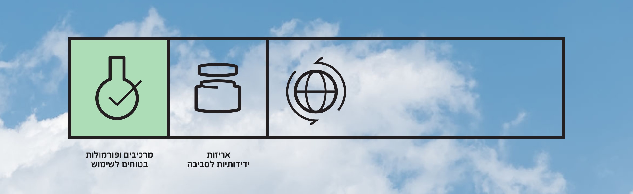 אריזות ידידותיות לסביבה. מרכיבים ופורמולות בטוחים לשימוש.